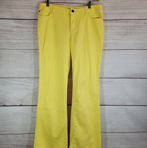 𝅺METRO Blues Wide Leg Jeans Yellow Size 8 - Picture 1 of 3